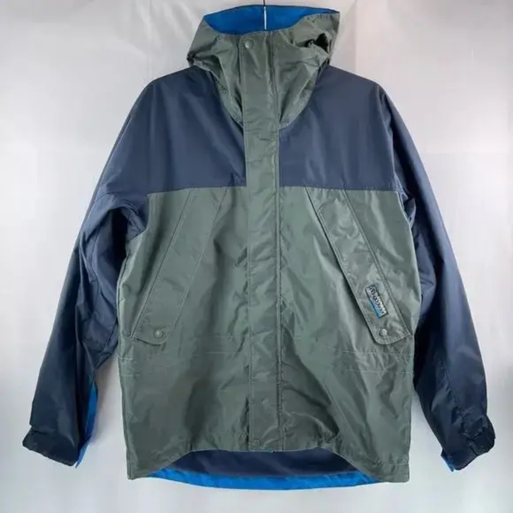 Manresa Nylon Green and Blue Hooded Jacket